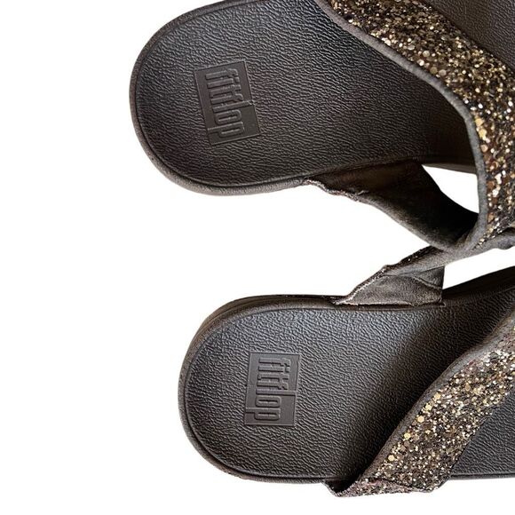 Fitflop size 11 brown sparkle sandal shoe - Picture 5 of 5